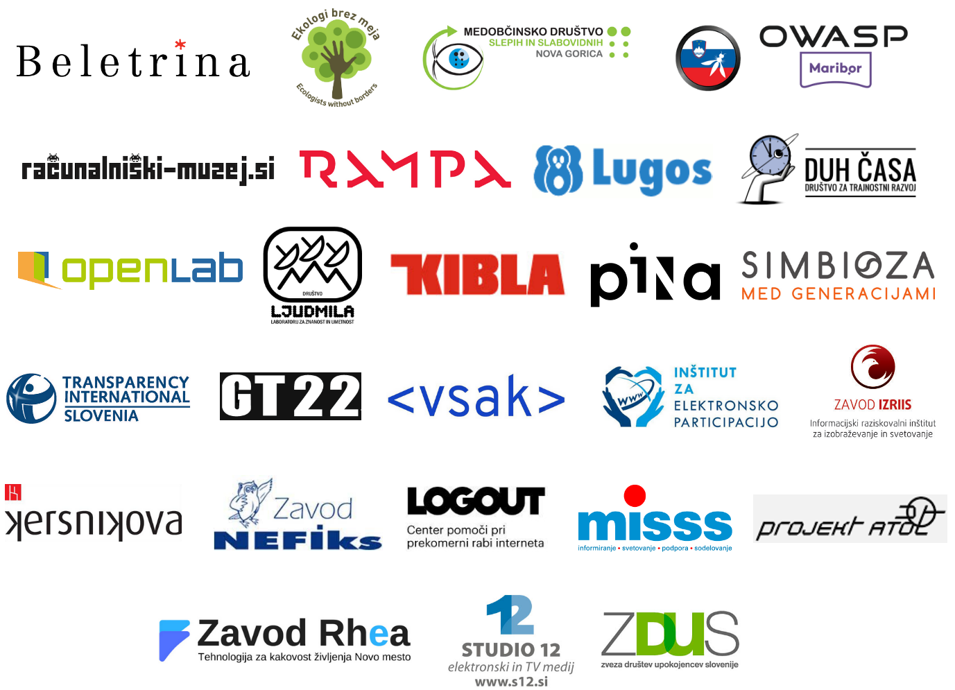 Logotipi članskih nevladnih organizacij v mreži NVO-VID