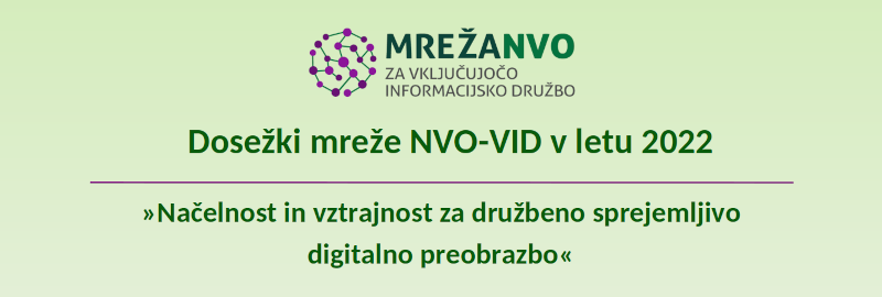 Pregled dosežkov Mreže NVO-VID v letu 2022