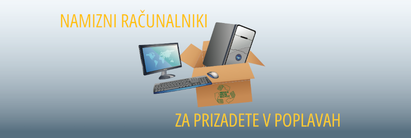 Spletna pasica za humanitarno akcijo Namizni računalniki za prizadete v poplavah 2023, ki jo izvaja Mreža nevladnih organizacij za vključujočo informacijsko družbo (NVO-VID)